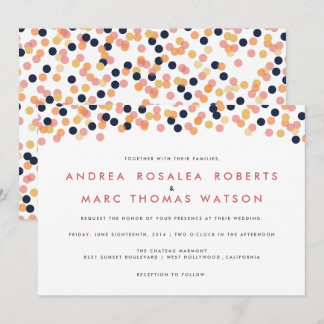 Chic Confetti Shower Wedding Invitations