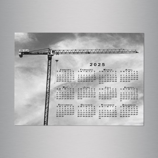 Chic Construction Crane Foto 2025 Calendar Magnet (Chic Construction Crane Photo 2025 Calendar Magnet in situ)