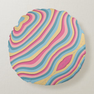 Chic Contemporain Abstrait Round Coussin