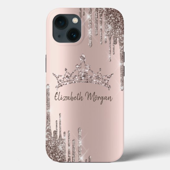 Chic Cool Glitzer Crown Drop Case-Mate iPhone Hülle (Rückseite)