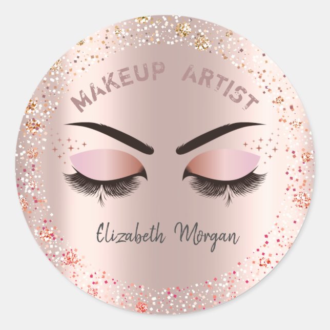 Chic Cool Imitate Lashes, Confetti, Makeup Runder Aufkleber (Vorderseite)