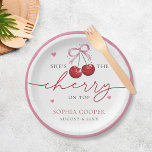 Chic Coquette Cherry am oberen Brautparty Pappteller<br><div class="desc">Chic Coquette Cherry auf Top Brautparty Paper Teller</div>