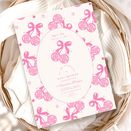 Chic Coquette Cherry auf Top Baby Dusche Einladung