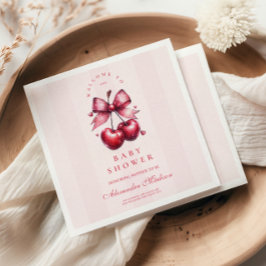 Chic Coquette Cherry auf Top Baby Dusche Serviette