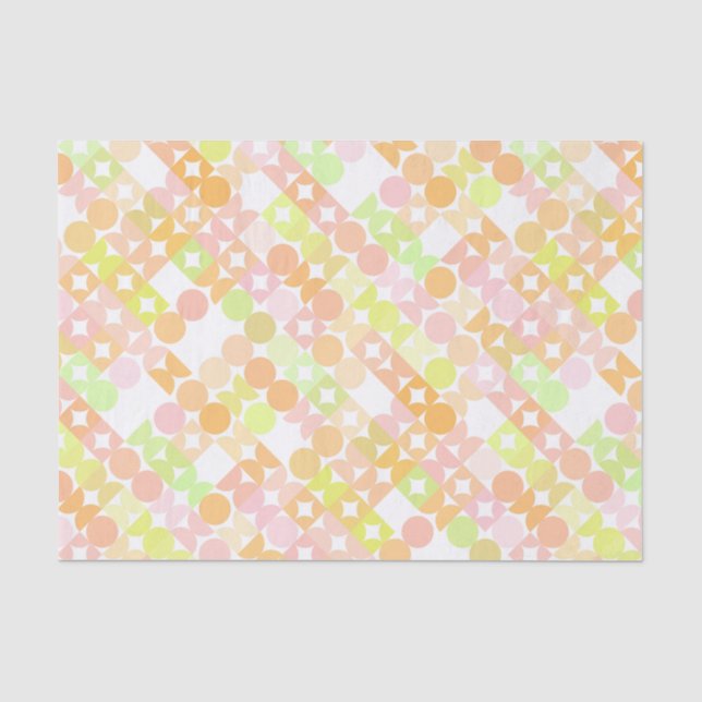 Chic Coral Orange Blush Pink Circles Art Pattern Seidenpapier (Vorderseite)