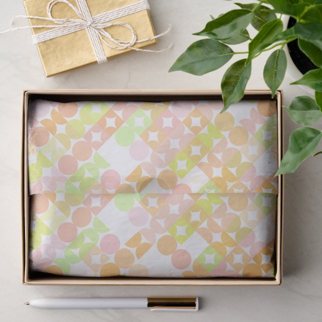 Chic Coral Orange Blush Pink Circles Art Pattern Seidenpapier (Geschenk)