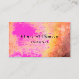 Chic Coral Orange Hot Pink Visitenkarte