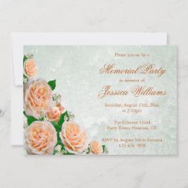 Chic Corner Rose Blume Bouquet Memorial Party Einladung