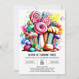 Chic Cotton Candy Birthday Einladung