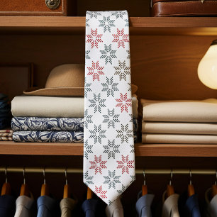 Chic couleur Poinsettia Motif Cravate de Noël