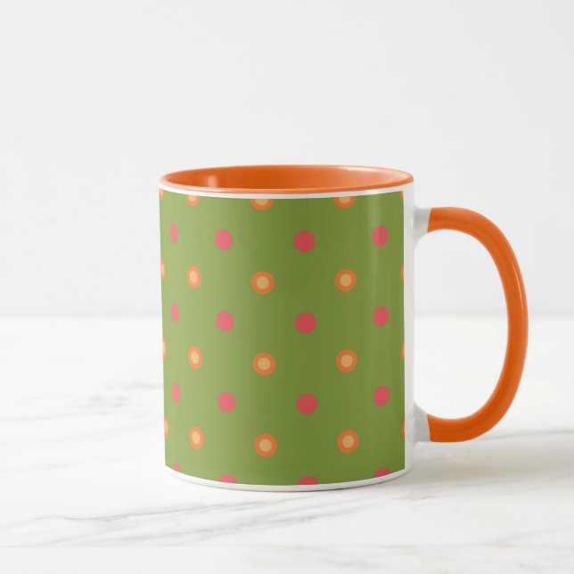 Chic Couleurs de pavot Pois Ringer Coffee Mug (Droite)