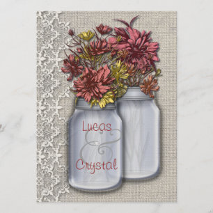 Chic Country Charm Jar Hochzeit Einladung