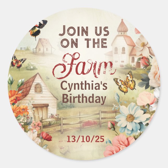 Chic Country Farm Stickers (Vorderseite)