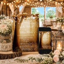 Chic Country Tree String Lights Rustic Wedding