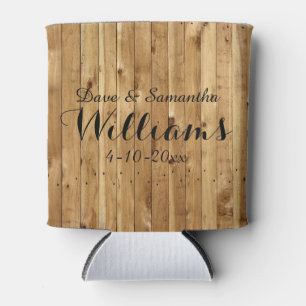 Chic Country Wood Mr. Mrs. Gastgeschenk Hochzeit Dosenkühler