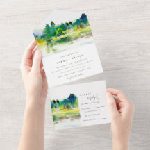 Chic Countryside Mountain River Landschaft Hochzei