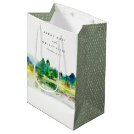 Chic Countryside Mountain River Landschaft Hochzei Mittlere Geschenktüte