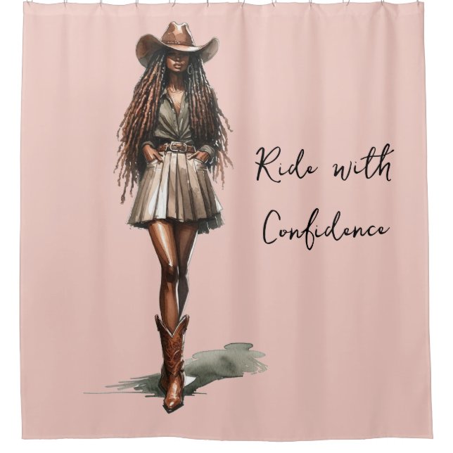 Chic Cowgirl Duschvorhang (Vorderseite)
