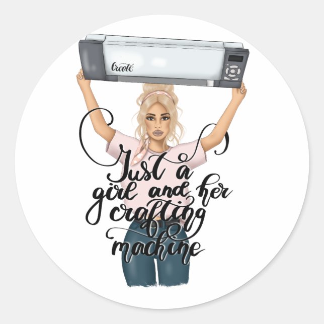 Chic Crafting Queen Runder Aufkleber (Vorderseite)
