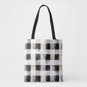 Chic Cream Black Kariert Christmas Tasche
