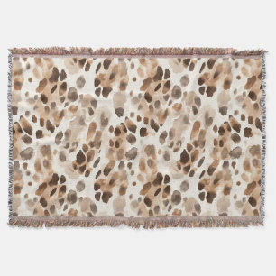 Chic Cream Brown Leopard Animal Print Decke