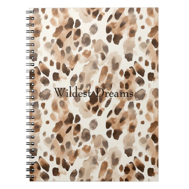 Chic Cream Brown Leopard Animal Print Notizblock (Vorderseite)