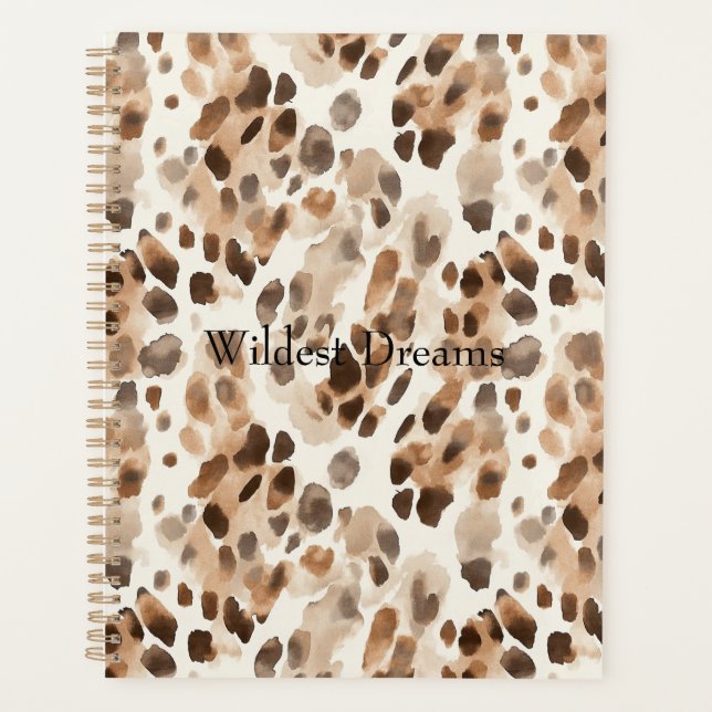 Chic Cream Brown Leopard Animal Print Planer (Vorderseite)