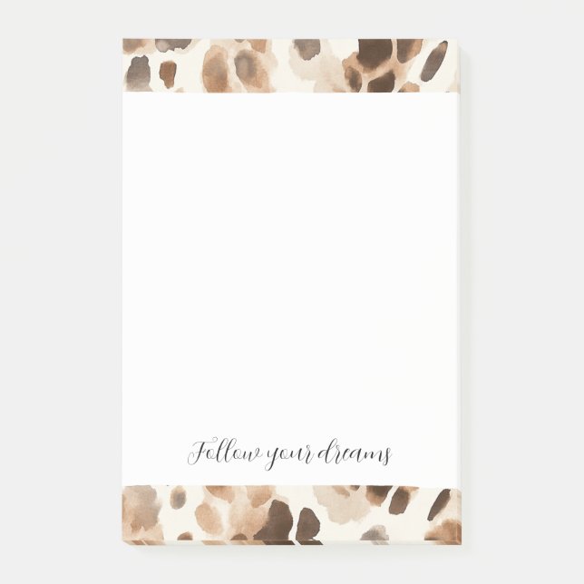 Chic Cream Brown Leopard Animal Print Post-it Klebezettel (Vorderseite)