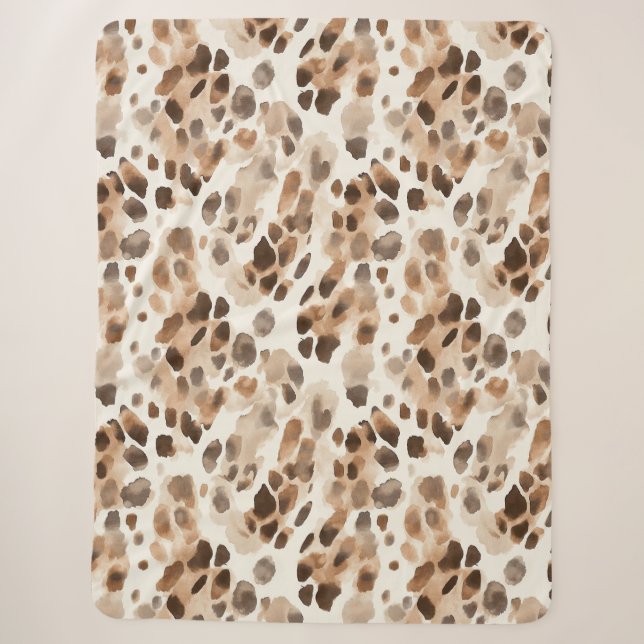Chic Cream Brown Leopard Animal Print Sherpadecke (Vorderseite)