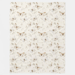 Chic Cream Butterflies Babydusche Fleecedecke
