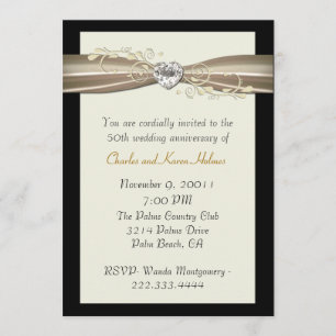 Chic Cream et Black Anniversaire Invitation