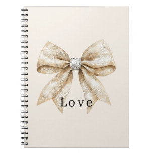 Chic Cream Silver Glam Bow Liebe Notizblock