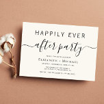 Chic Cream Wedding After Party Einladung<br><div class="desc">Chic minimale helle creme Einladung für eine Hochzeit nach dem Party. "Happily Ever After Party" wurde in einer Mischung aus einfacher Typografie und einem modernen,  trendigen Drehbuch mit Swashes geschrieben.</div>