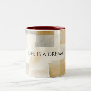 Chic Creme Braun Abstrakt Zweifarbige Tasse
