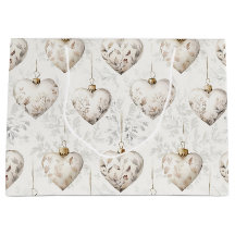 Chic Creme Graue Herzen Ornamente Hochzeit