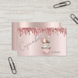 Chic Cupcakes Macaroon Rose Gold Tropfen Visitenkarte