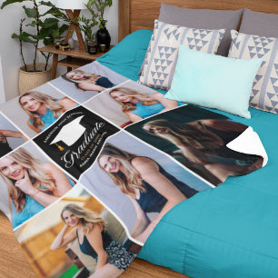 Chic Custom Abschluss Foto Collage 2023 Graduate Fleecedecke