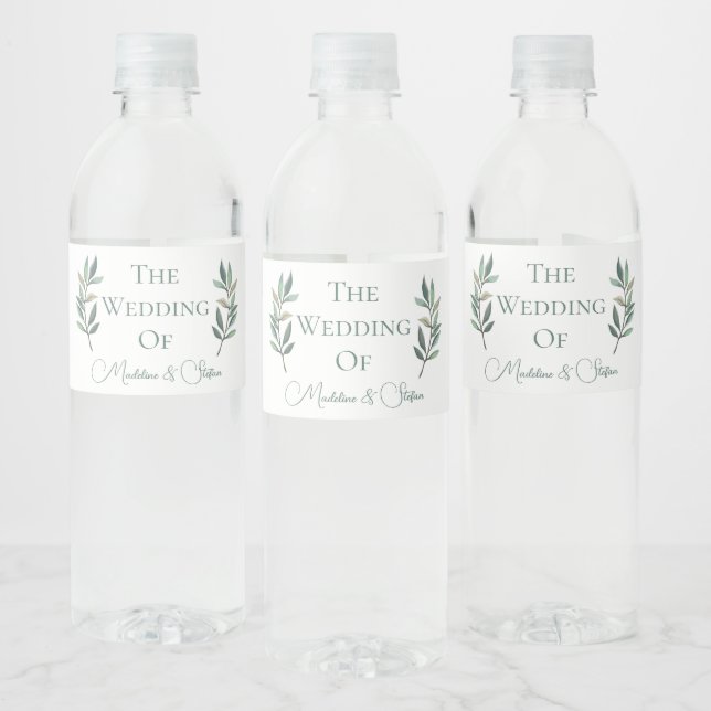 Chic Custom Eucalyptus Blätter Botanische Hochzeit (Flaschen)