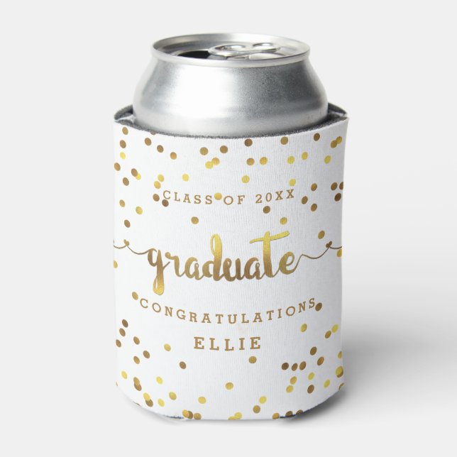 Chic Custom Imitats Gold Foil Confetti Graduate Dosenkühler (Kanne Vorderseite)
