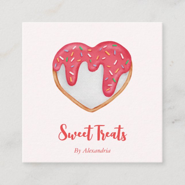 Chic Custom Made Cookie Bäckerei Koch Quadratische Visitenkarte (Vorderseite)