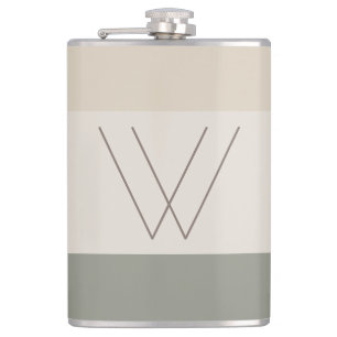 Chic Custom Mit Monogramm Initial Modern Flachmann