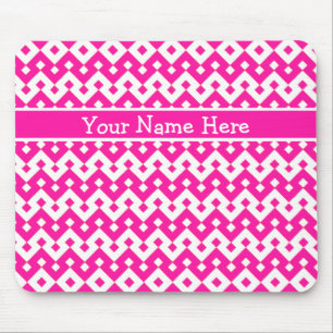 Chic Custom Mousepad, Candy Pink Geometric Mousepad