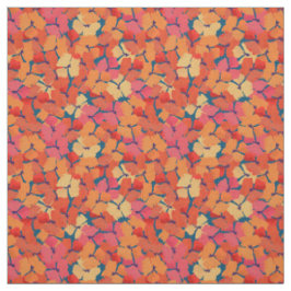 Chic Custom Red Field Poppies auf Deep Blue Fabric Stoff
