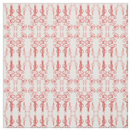Chic Custom Red Field Poppies Kontur Weißes Gewebe Stoff