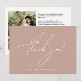 Chic Custom Wedding Foto Blush Pink Dankeskarte