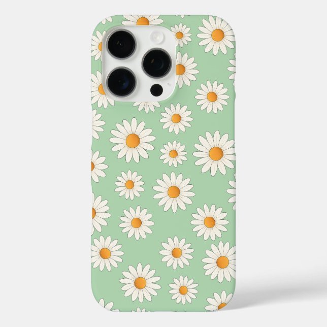 Chic Daisy Blume Pattern - Niedliches Blumendesign iPhone 16 Pro Hülle (Rückseite)