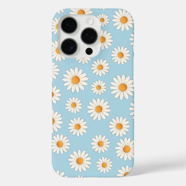 Chic Daisy Blume Pattern - Niedliches Blumendesign iPhone 16 Pro Hülle (Rückseite)