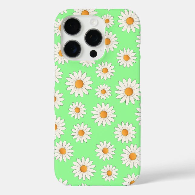 Chic Daisy Blume Pattern - Niedliches Blumendesign iPhone 16 Pro Hülle (Rückseite)