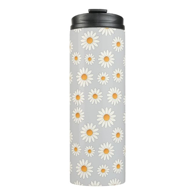 Chic Daisy Blume Pattern - Niedliches Blumendesign Thermosbecher (Vorderseite)