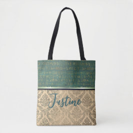 Chic Damask ägyptische Hieroglyphen Tasche